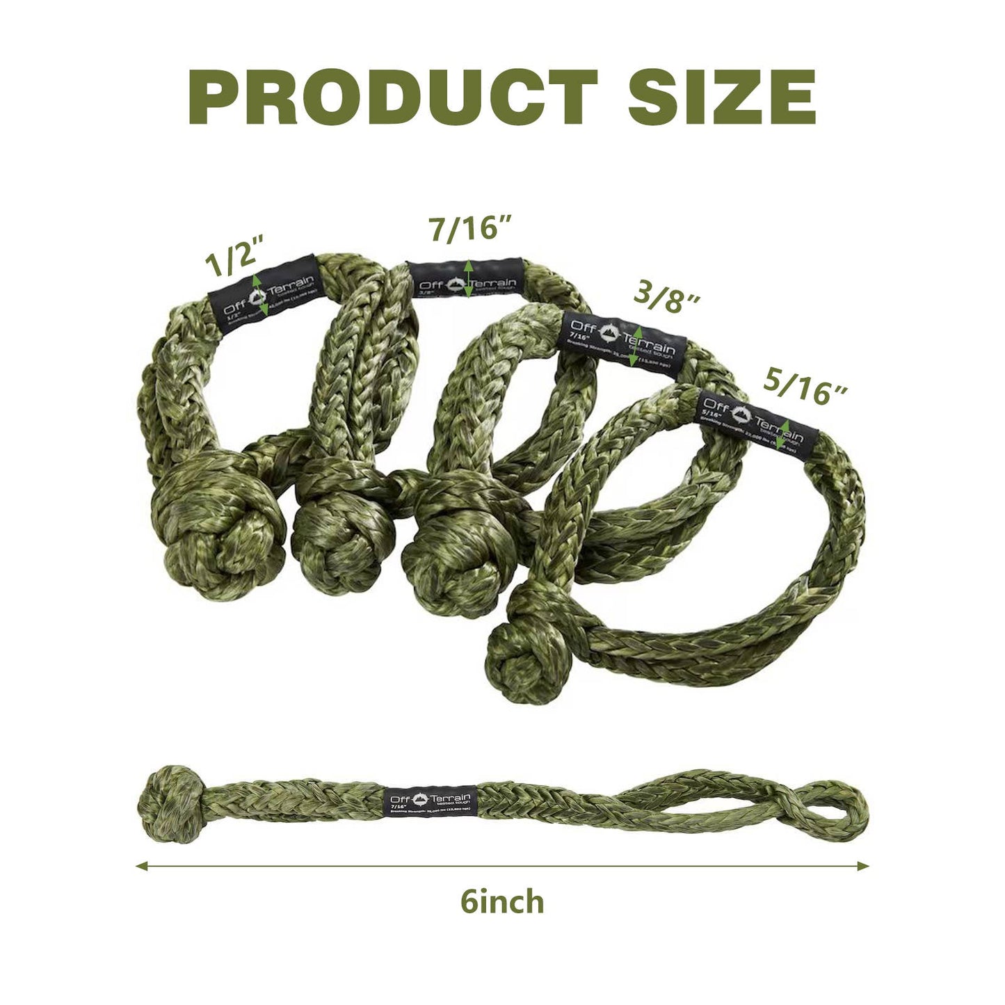 Off Terrain Synthetic Soft Shackles Set of 2